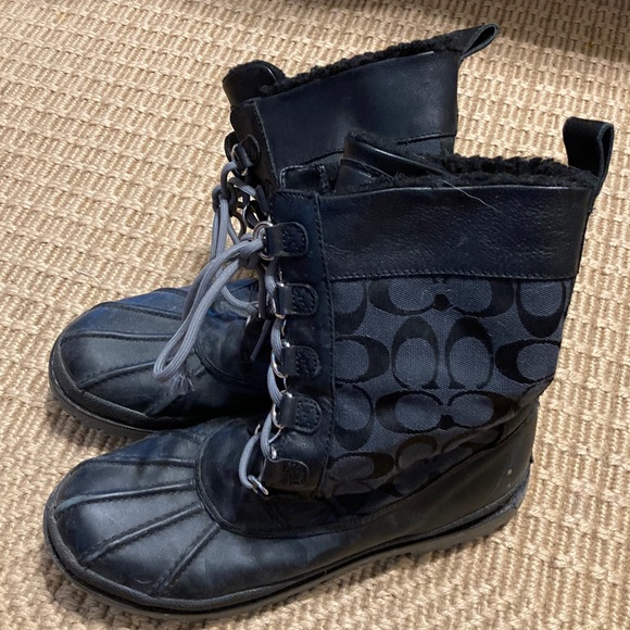 Coach Black Snow Boots Size 10